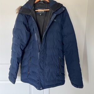 Eddie Bauer Men's Dark Blue Puffer Coat